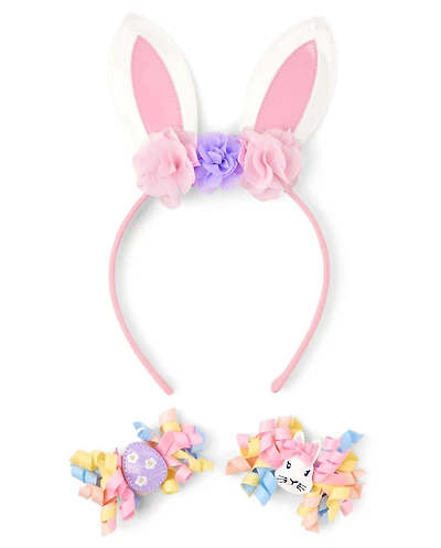 Girls Bunny 3-Piece Hair Set - Enchanted Garden