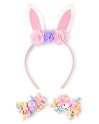Girls Bunny 3-Piece Hair Set - Enchanted Garden