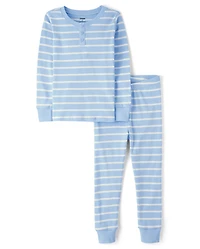 Kids Striped Snug Fit Cotton Pajamas