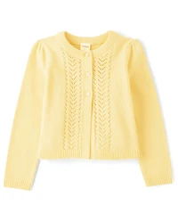 Girls Pointelle Cardigan - Little Essentials