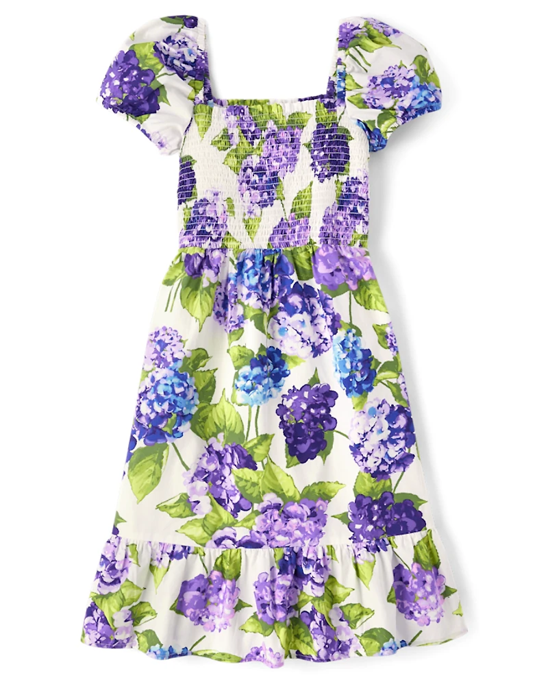 Womens Mommy And Me Floral Tiered Dress - Lavender Fields