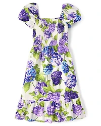 Womens Mommy And Me Floral Tiered Dress - Lavender Fields