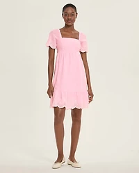 Womens Mommy And Me Eyelet Linen-Blend Tiered Dress