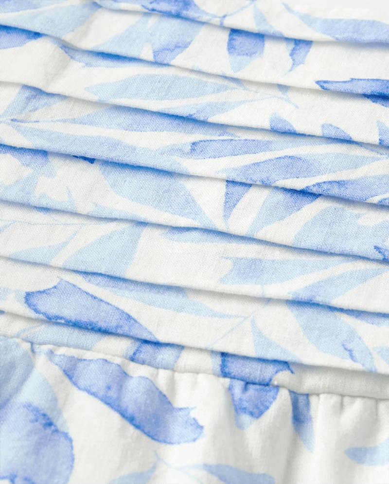 Womens Mommy And Me Palm Linen-Blend Tiered Dress