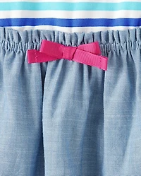 Girls Embroidered Rainbow Flutter Dress - Little Essentials