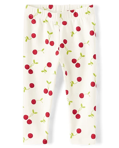 Girls Cherry Capri Leggings - Sweet Summer