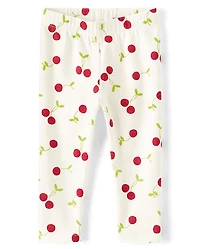 Girls Cherry Capri Leggings - Sweet Summer
