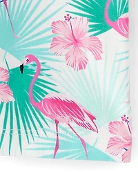 Girls Flamingo Bike Shorts - Seaside Palms