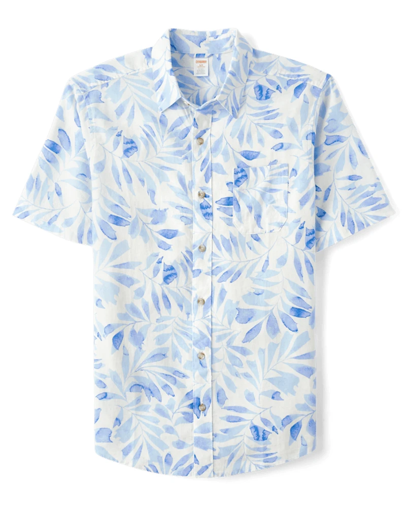 Chemise boutonnée en lin mélangé « Dad And Me » pour homme