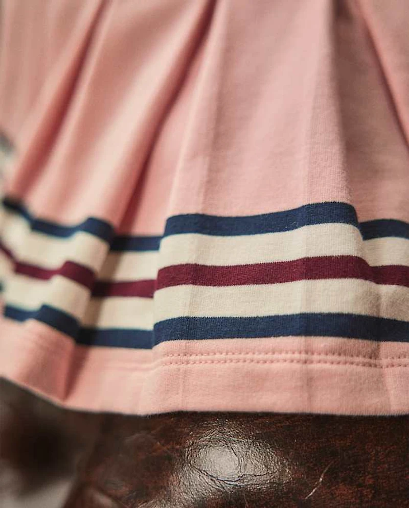 Girls Pleated Striped Hem Skort - Campus Cuties