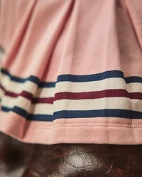 Girls Pleated Striped Hem Skort - Campus Cuties