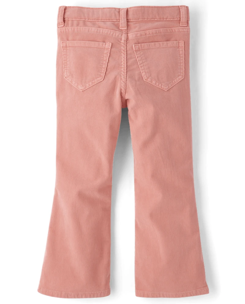 Girls Embroidered Floral Corduroy Flare Pants - Highland Hills