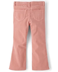 Girls Embroidered Floral Corduroy Flare Pants - Highland Hills