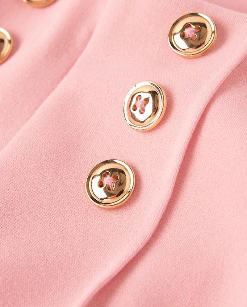 Girls Button Ponte Split Flare Jeggings