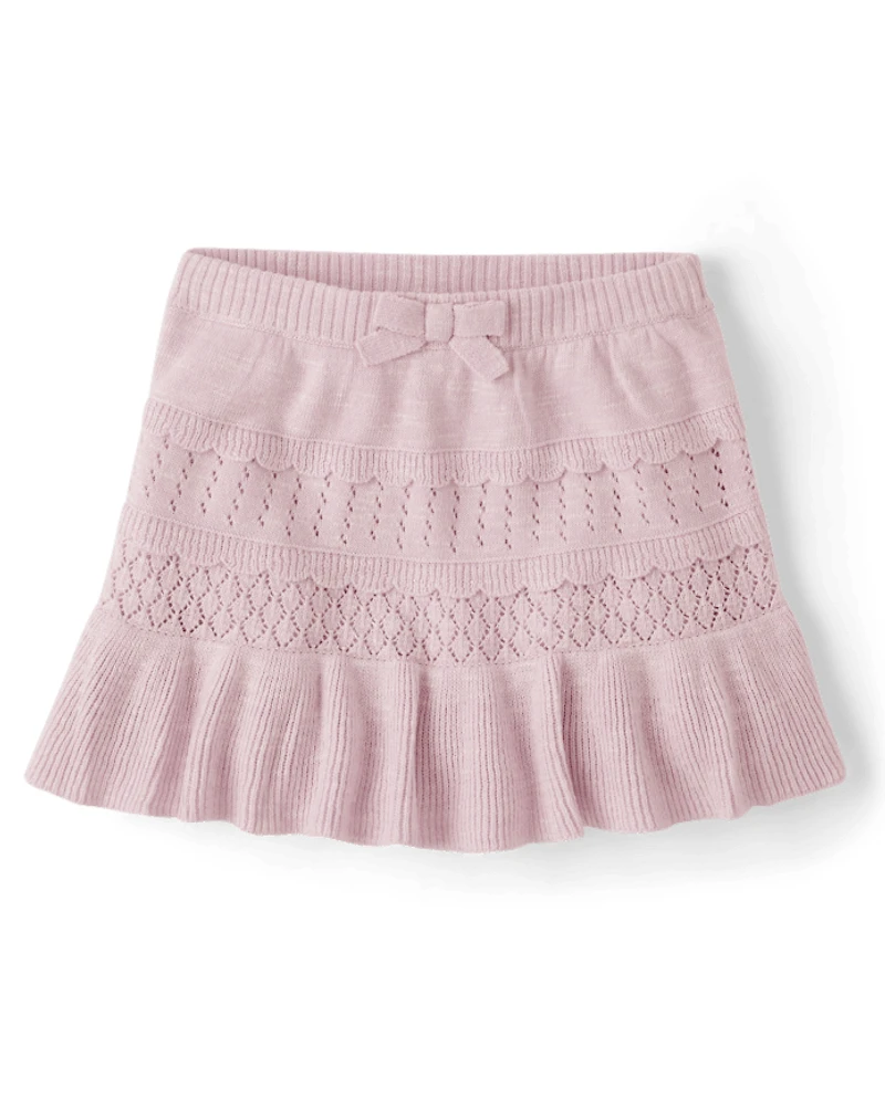 Girls Pointelle Sweater Peplum Skirt - Magical Meadows