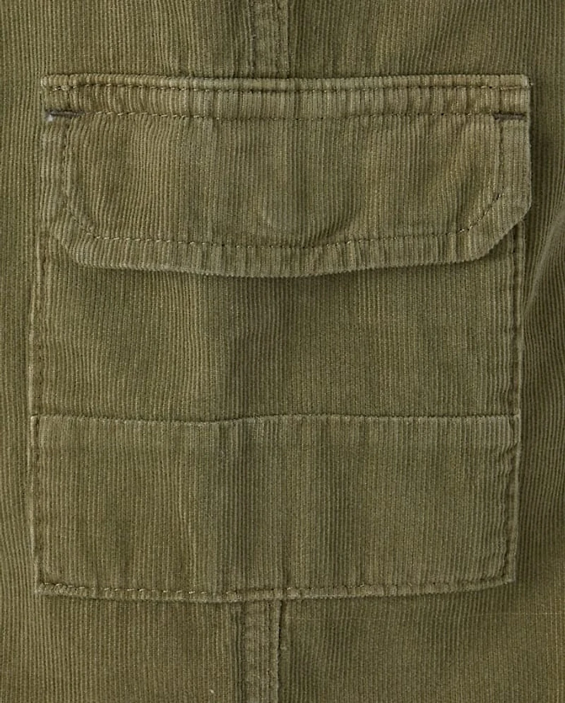 Girls Corduroy Pull On Baggy Cargo Pants - Magical Meadows