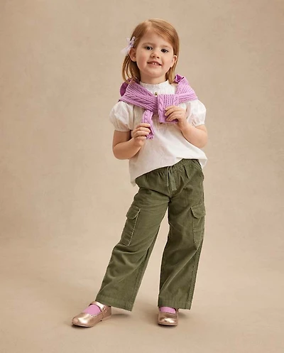 Girls Corduroy Pull On Baggy Cargo Pants - Magical Meadows