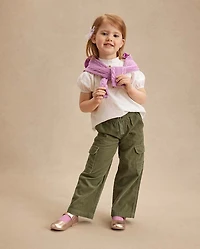 Girls Corduroy Pull On Baggy Cargo Pants - Magical Meadows