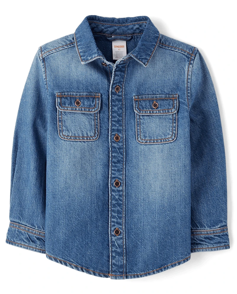 Kids Denim Button Up Shirt - Little Essentials