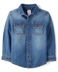 Kids Denim Button Up Shirt - Little Essentials