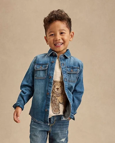 Kids Denim Button Up Shirt - Little Essentials