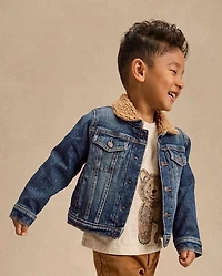 Kids Sherpa-Lined Denim Jacket - Little Essentials