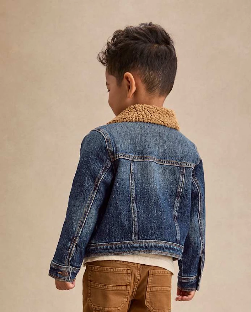 Kids Sherpa-Lined Denim Jacket - Little Essentials