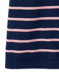 Robe pull rayée à nœud papillon pour filles - Campus Cuties