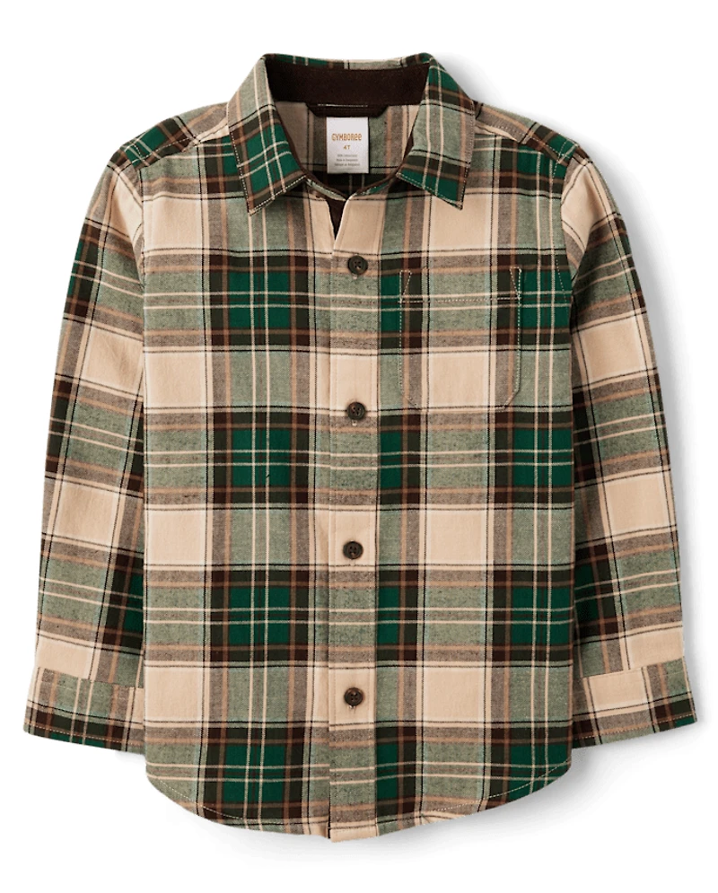 Chemise à carreaux boutonnée pour enfants - Fêtes d'automne