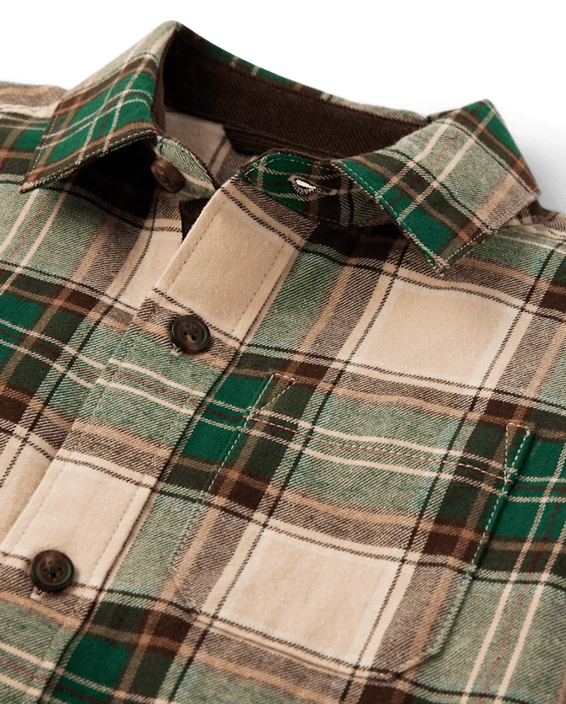 Chemise à carreaux boutonnée pour enfants - Fêtes d'automne
