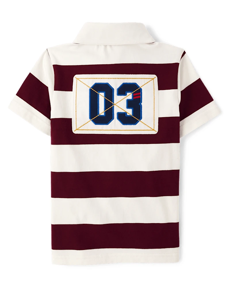 Kids Striped Rugby Polo - Campus Cuties