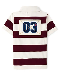 Kids Striped Rugby Polo - Campus Cuties