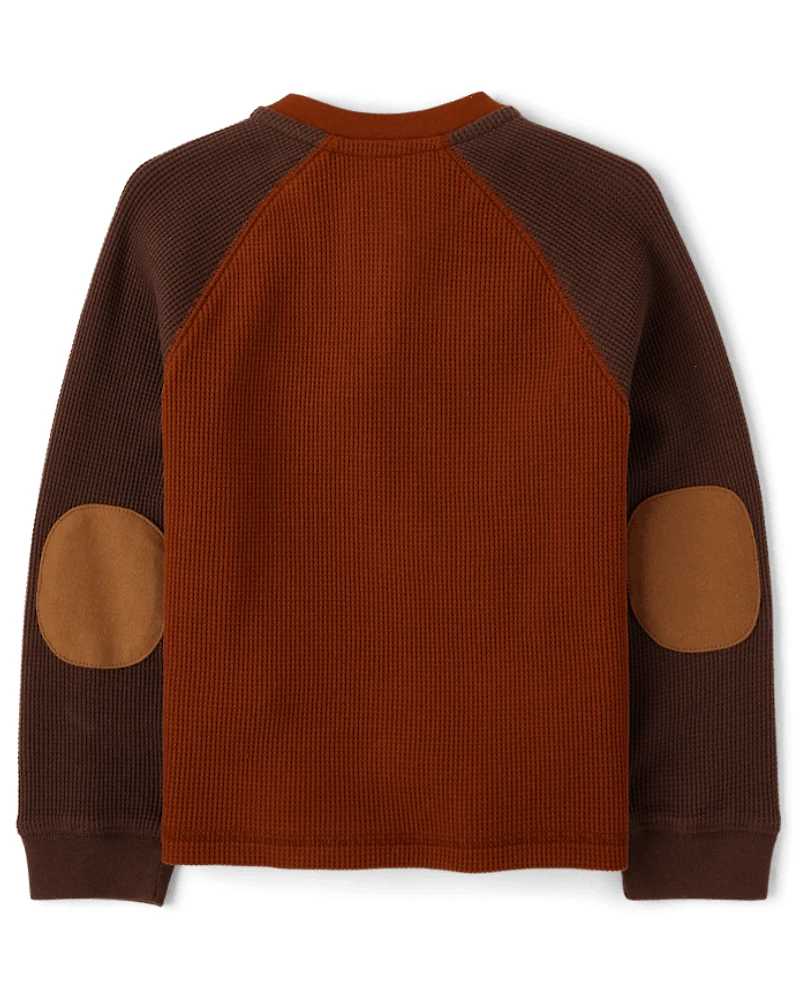 Boys Colorblock Thermal Henley Top