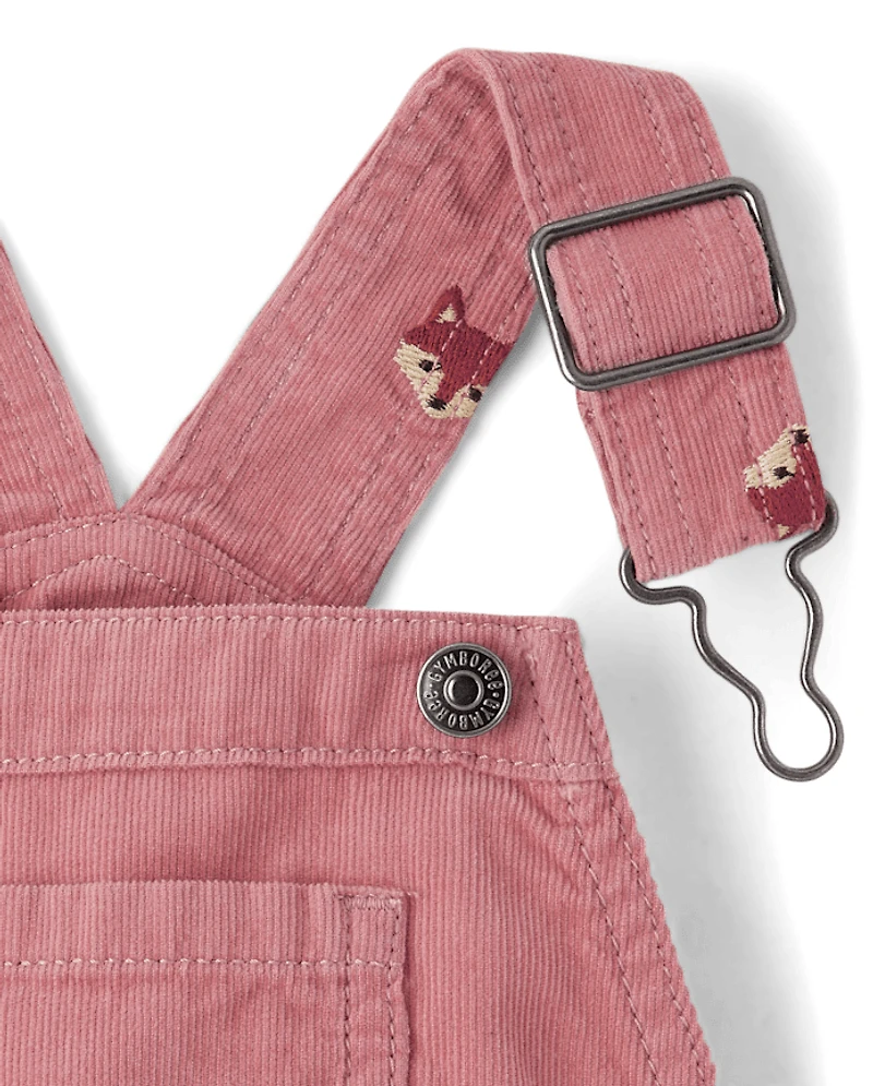 Girls Embroidered Fox Tiered Corduroy Skirtall - Highland Hills