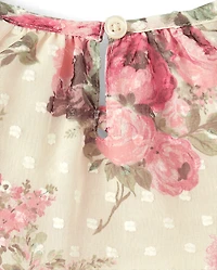 Girls Floral Clip Dot Tiered Dress - Highland Hills