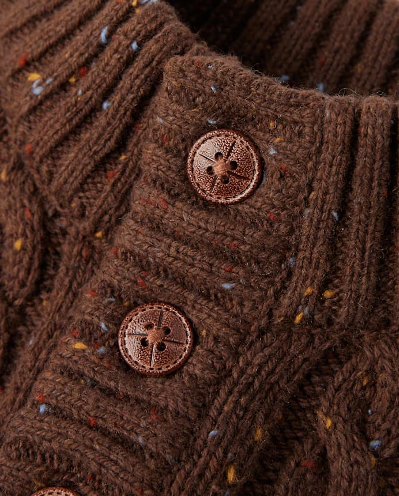 Boys Textured Cable Knit Mock Neck Sweater - Little Essentials