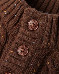 Boys Textured Cable Knit Mock Neck Sweater - Little Essentials