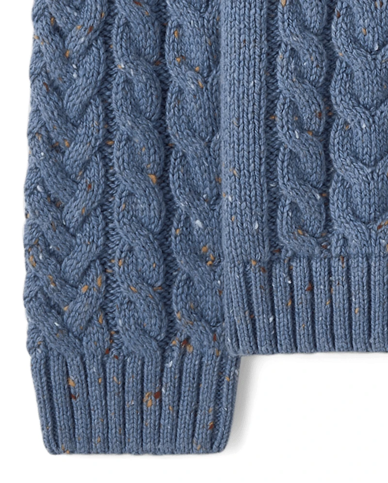 Pull à col montant en maille torsadée texturée pour garçon - Little Essentials