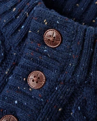 Boys Textured Cable Knit Mock Neck Sweater - Little Essentials