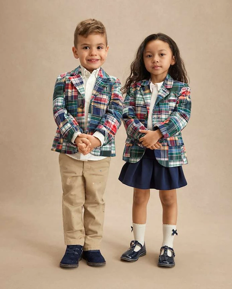 Kids Plaid Madras Poplin Blazer - Campus Cuties