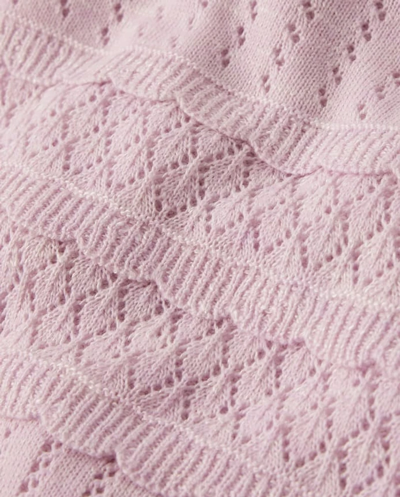 Girls Scalloped Pointelle Sweater - Magical Meadows