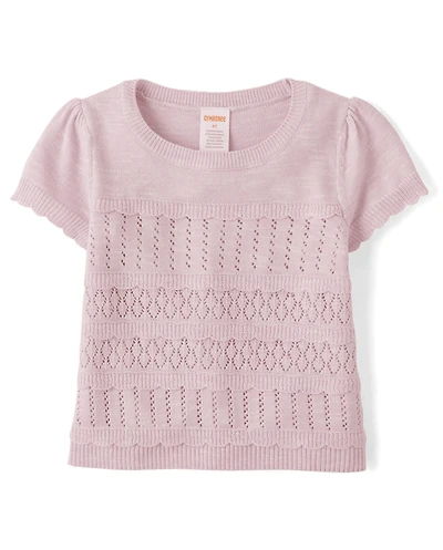 Girls Scalloped Pointelle Sweater - Magical Meadows