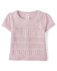 Girls Scalloped Pointelle Sweater - Magical Meadows