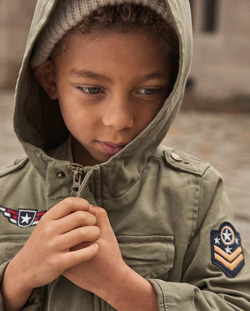 Kids Embroidered Aviator Patch Jacket - Highland Hills