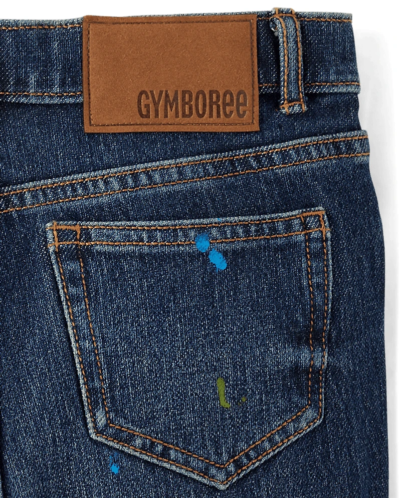 Kids Paint Splatter Baggy Jeans - Campus Cuties