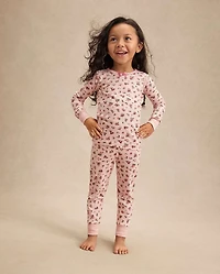 Girls Floral Snug Fit Pointelle Pajamas