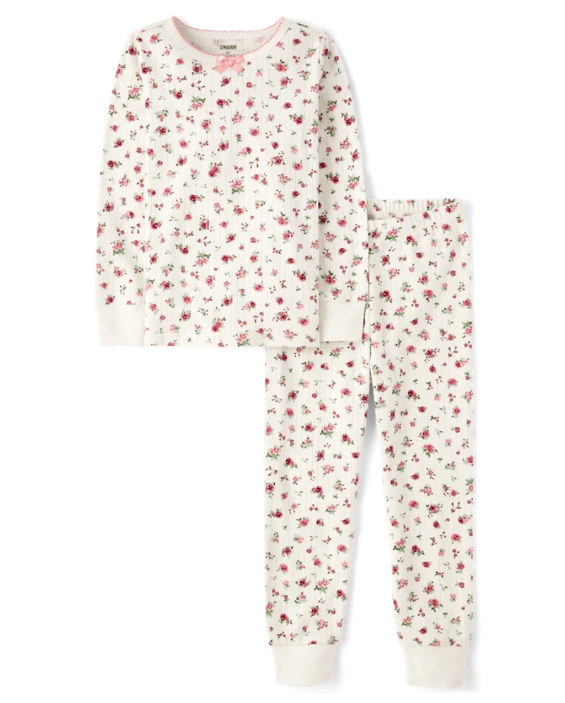 Pyjamas à fleurs ajustés pour filles