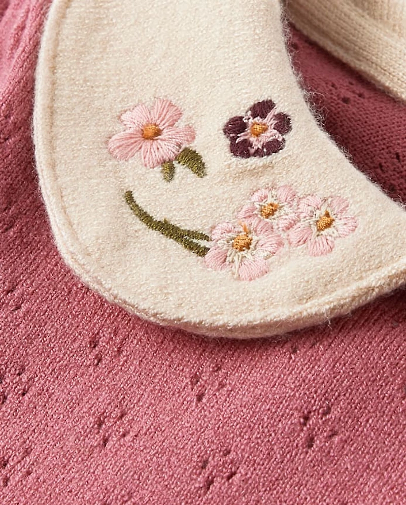 Baby Girls Peter Pan Pointelle Sweater Dress - Homegrown by Gymboree