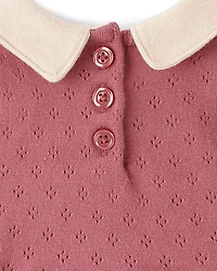 Baby Girls Peter Pan Pointelle Sweater Dress - Homegrown by Gymboree