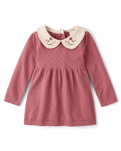 Baby Girls Peter Pan Pointelle Sweater Dress - Homegrown by Gymboree